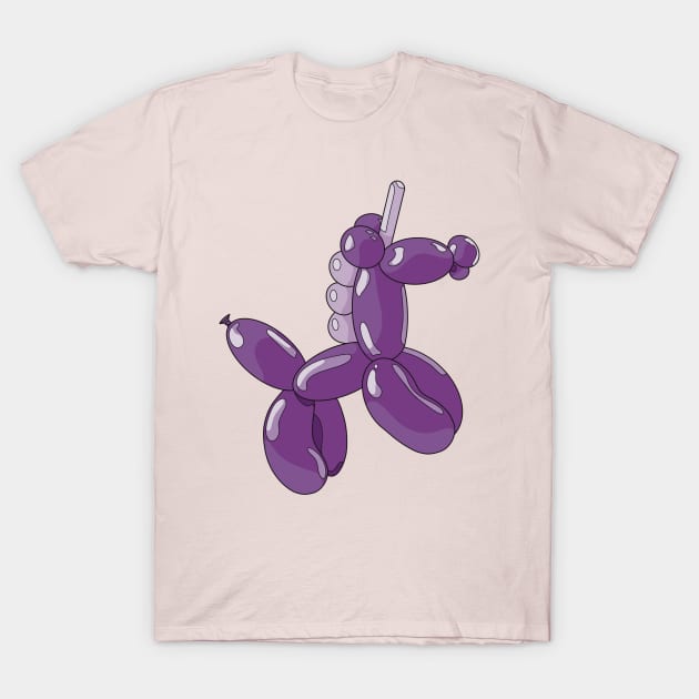 A light and dark purple unicorn ballon T-Shirt by Fruit Tee